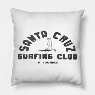 841 Santa Cruz Surfing Club B&W Pillow