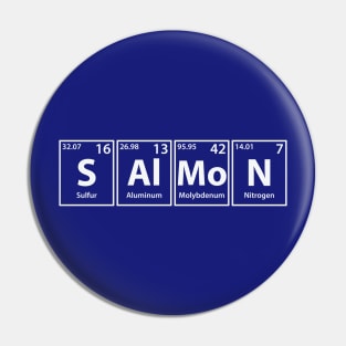 Salmon (S-Al-Mo-N) Periodic Elements Spelling Pin