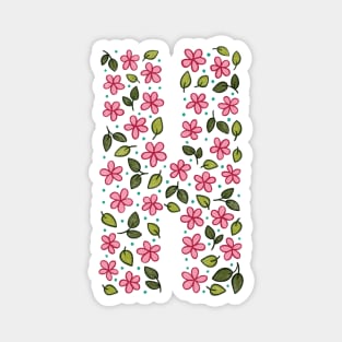 Floral Monogram Letter H Magnet