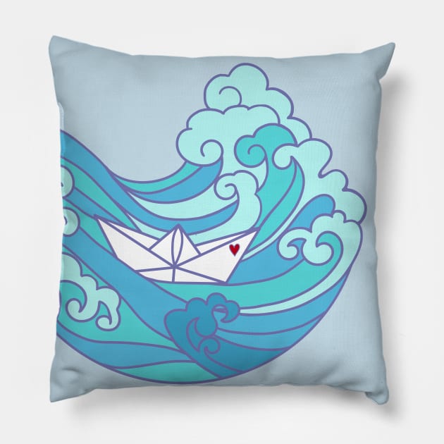 LOVE OCEAN Pillow by MAYRAREINART