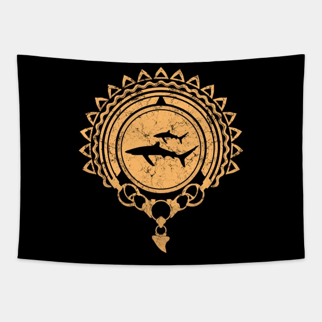 Blue Shark Tapestry by NicGrayTees