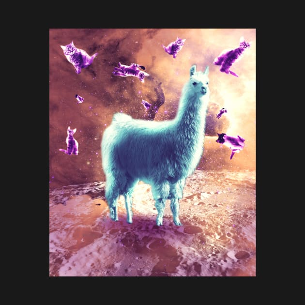 Outer Space Galaxy Cat With Llama by Random Galaxy