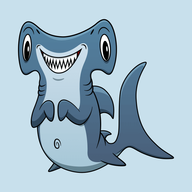 Cartoon Hammerhead Shark by BoombasticArt