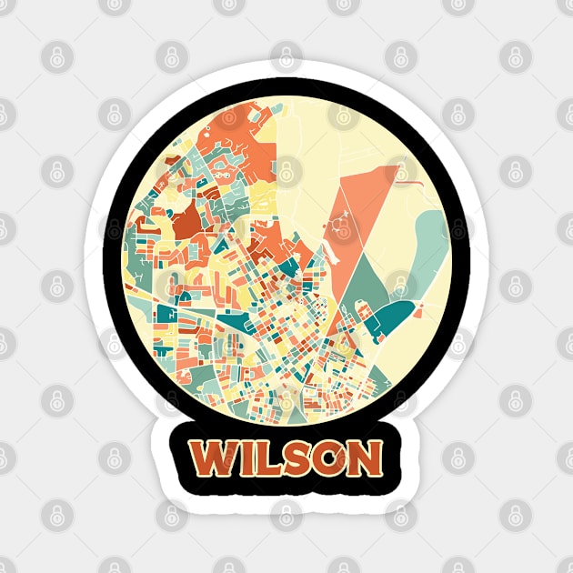 Wilson North Carolina map in mozaique colors Magnet by SerenityByAlex