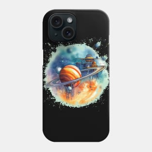 Planetary Space City Glitch Phone Case