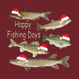 Christmas design, fisherman's gifts, fishing, wildlife, fish T-Shirt