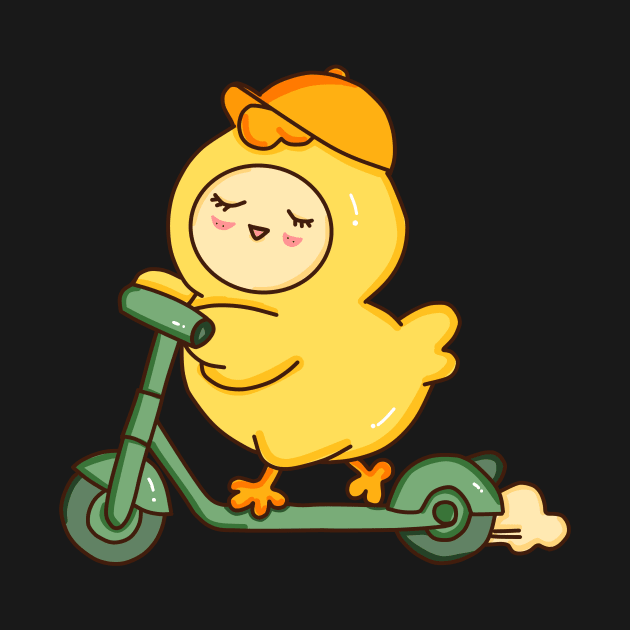 Chicken riding electric scooter by Saysaymeme