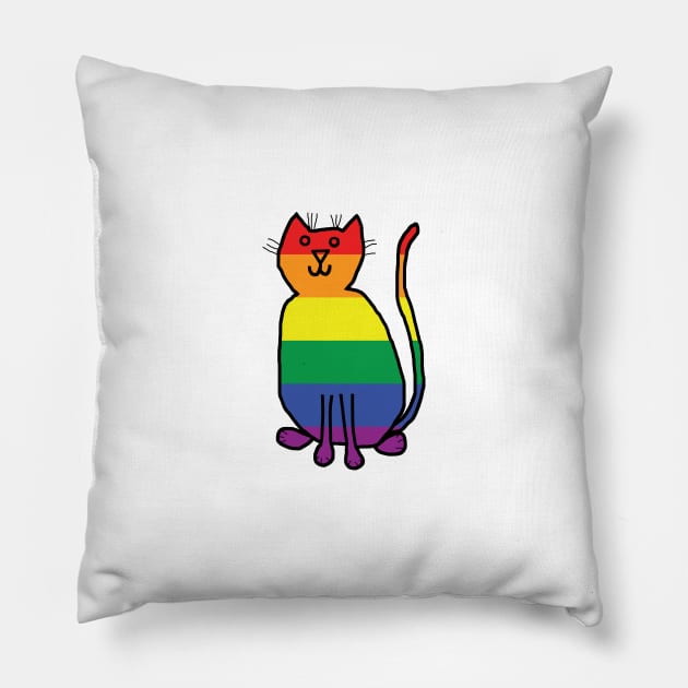 Small Pride Cat Pillow by ellenhenryart