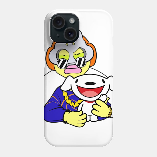 Dope Slluks character with his dog posing illustration Phone Case by slluks_shop