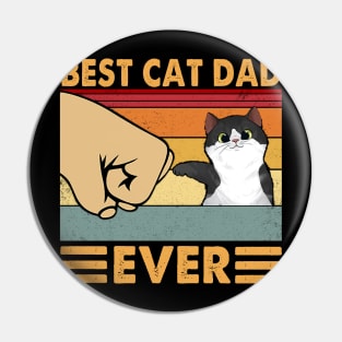 Best Cat Dad Ever Vintage Funny Cat Dad Fathers Day Pin