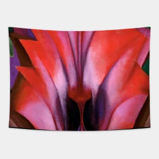 High Resolution Inside Red Canna by Georgia O'Keeffe Tapestry