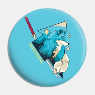 Wolf - Ōkami the Sky Blue Pin