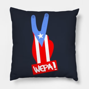 Puerto Rico Wepa Boricua Flag Peace Sign Pillow