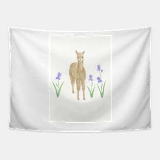 Llama and Irises Tapestry