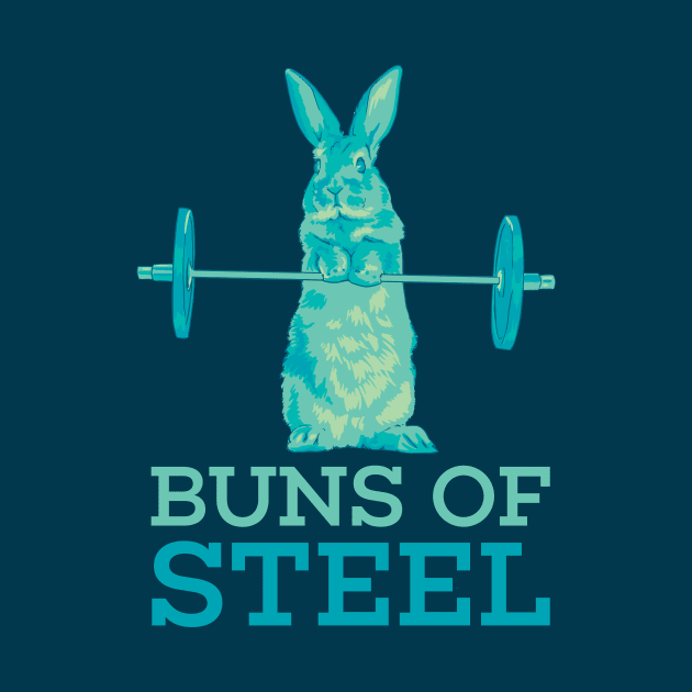 Buns of Steel Bunny Rabbit Pun by polliadesign