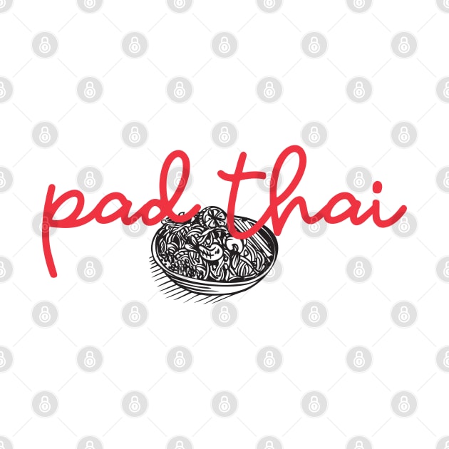 pad thai - Thai red - Flag color - with sketch by habibitravels