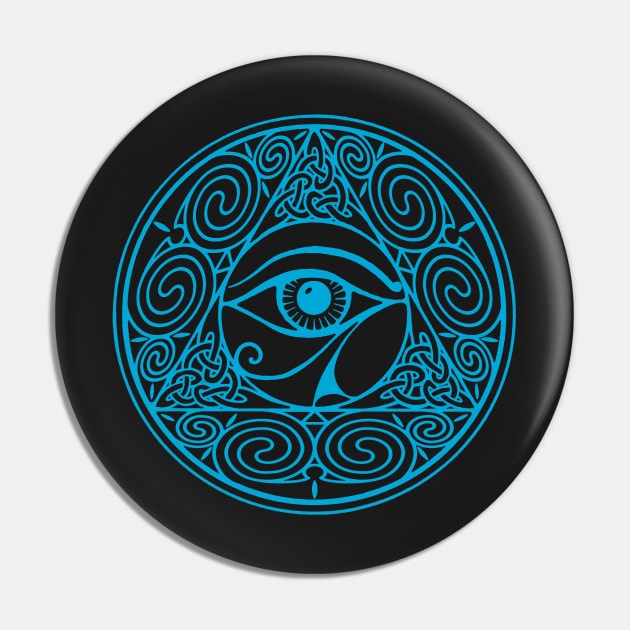 Celtic All Seeing Eye - blue Pin by Dysis23A