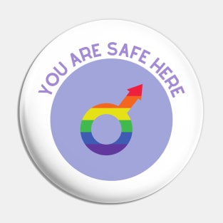 You Are Safe Here Purple Pin