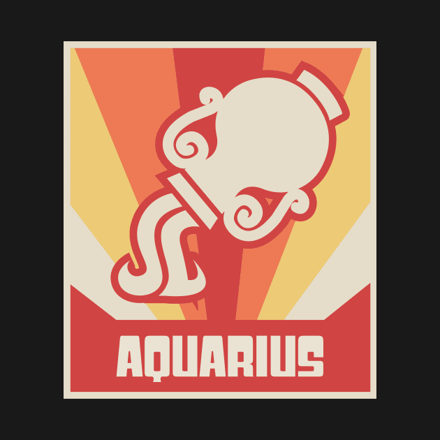 Aquarius – Vintage Astrology Sign by MeatMan