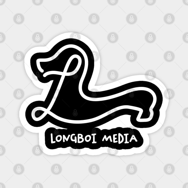 Longboi Media Logo (white) Magnet by Aint It Scary