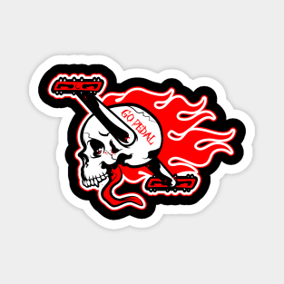 Mountain Biking - Go Pedal Skull & Flames Magnet