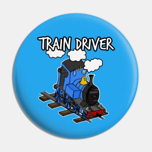 Train Driver Steam Locomotive Rail Enthusiasts (Blue) Pin