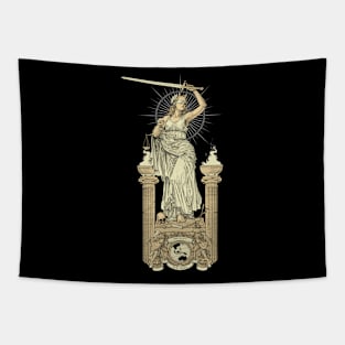 Themis Goddess New World New Order Tapestry