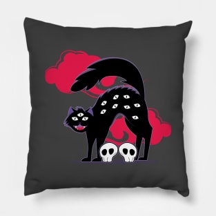 Kawaii Black Cat Pastel Goth Lover Soft Grunge Emo Cat Lover Pillow