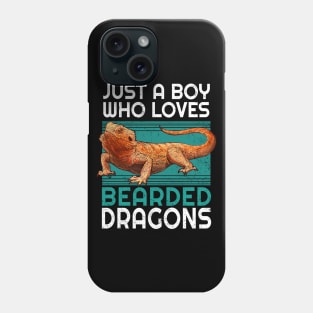 Just a boy who loves bearded dragons, bearded dragon lover, bearded dragon dad Phone Case