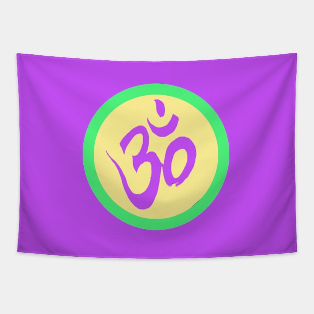 Spiritual Awakening OM Yoga Meditation Tapestry by PlanetMonkey