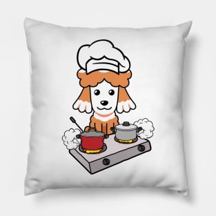 Funny poodle is cooking Pillow