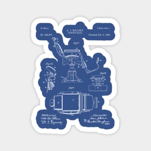 Barbers Chair Patent - Barber Art - Blueprint Magnet