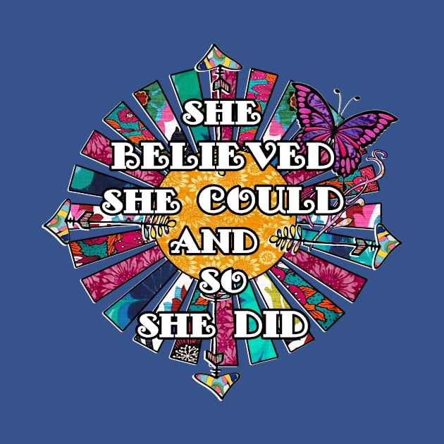 She believed she could and so she did retro fabric collage by artbyomega