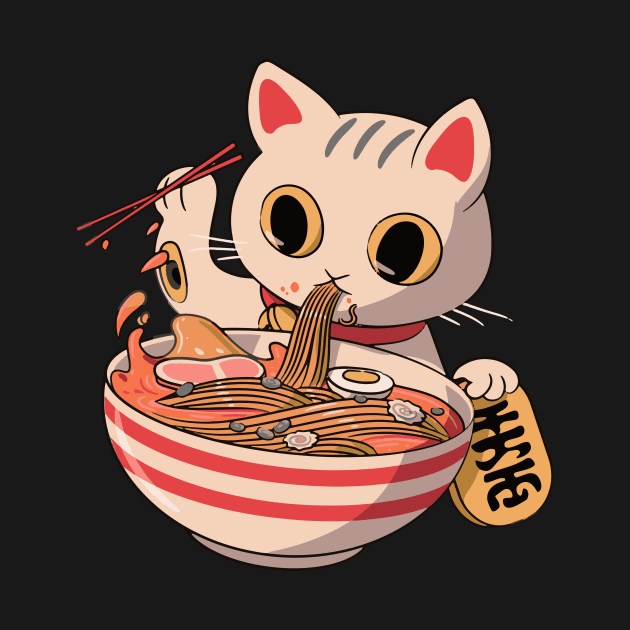 Kawaii Japanese Anime Soup Bowl Otaku Japan Fan Cat Ramen by jodotodesign