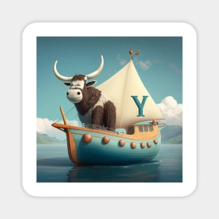 Letter Y for Yachting Yak from AdventuresOfSela Magnet