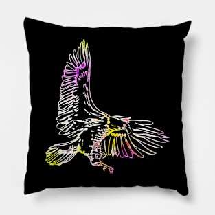 Eagle Bird Animal Wildlife Forest Nature Chrome Graphic Pillow