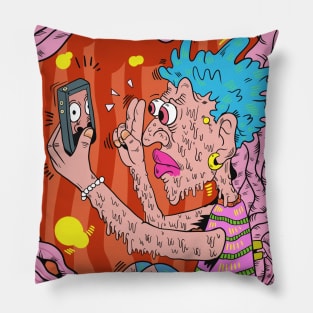 Dope melting man posing oh yea to the iphone illustration Pillow