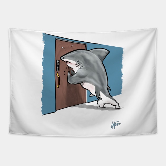 World’s Worst Pull Shark Tapestry by LaFree