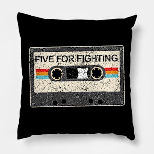 kurniamarga vintage cassette tape Five For Fighting Pillow