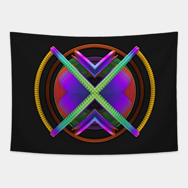 Colorful 3-D Fractal Object Tapestry by lyle58