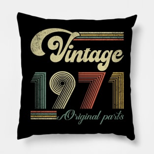 Retro Vintage 1971 53rd Birthday Gift Men Women 53 Years Old Pillow