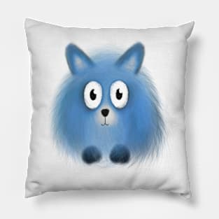 A Cute Pomeranian puppy dog cartoon illustration Pillow