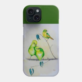 Australian Silver-Eyes bird painting Phone Case