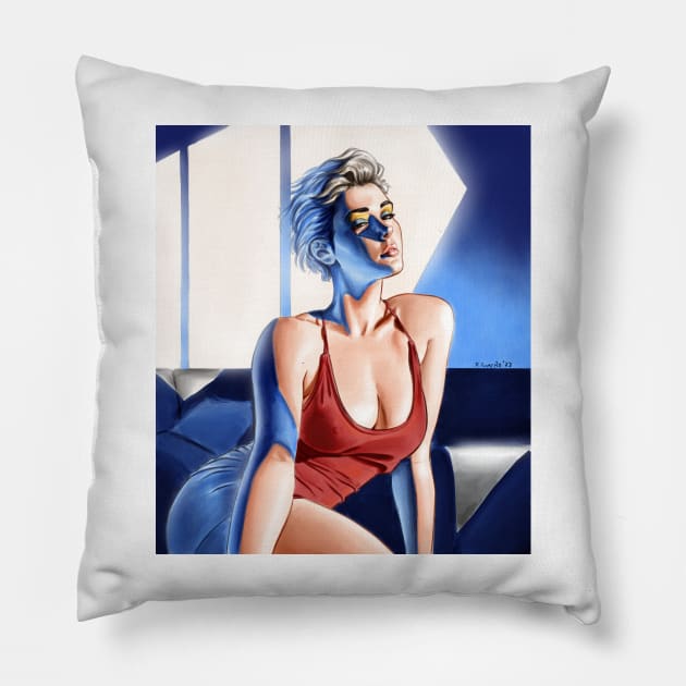 Blue Forever Pillow by Pablo Romero Art