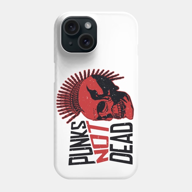 Punks Not Dead // Punk Rock Skeleton Phone Case by SLAG_Creative