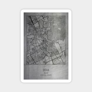 Doha, Qatar, city map poster Magnet