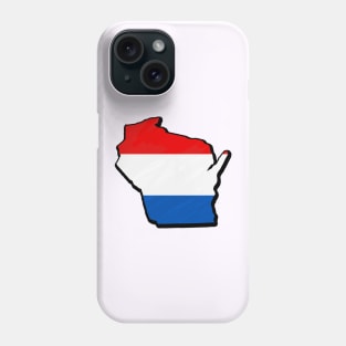 Red, White, and Blue Wisconsin Outline Phone Case