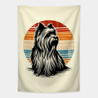 Vintage Retro Yorkshire Terrier Distressed Dog Tapestry