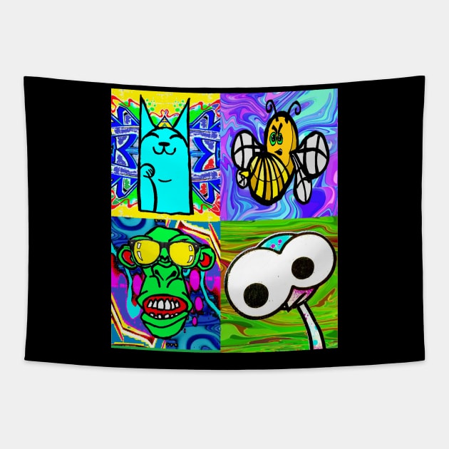 Punk Pets Tapestry by LowEndGraphics