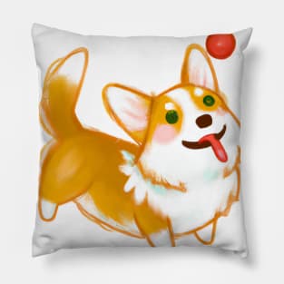 Cute Pembroke Welsh Corgi Drawing Pillow